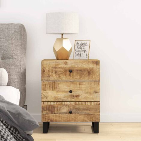 Bedside Cabinet 50x33x62 cm Solid Wood Mango&Engineered Wood vidaXL