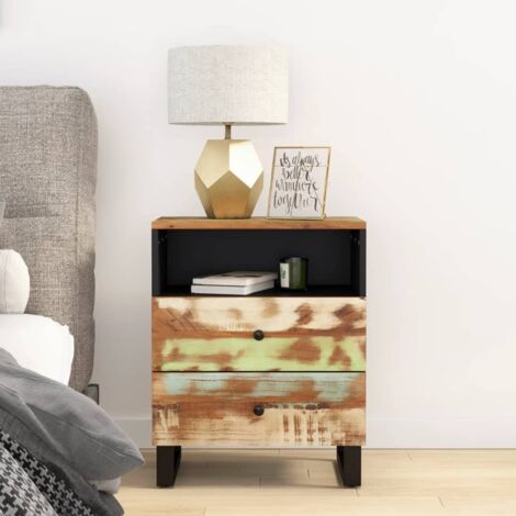 Bedside Cabinet 50x33x62cm Solid Wood Reclaimed&Engineered Wood vidaXL