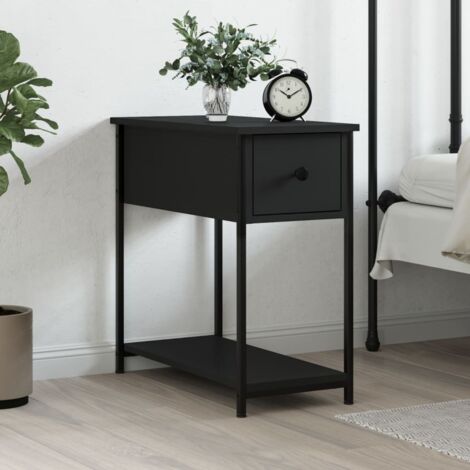 Bedside Cabinet Black 30x60x60 cm Engineered Wood vidaXL