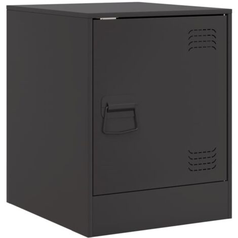 Bedside Cabinet Black 34.5x39x44 cm Steel vidaXL