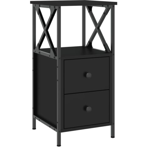Bedside Cabinet Black 34x35.5x70 cm Engineered Wood vidaXL
