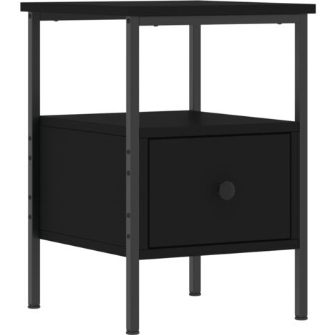 Bedside Cabinet Black 34x36x50 cm Engineered Wood vidaXL