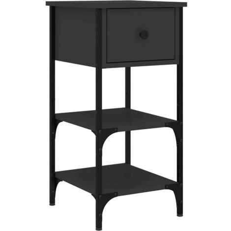 Bedside Cabinet Black 34x36x70 cm Engineered Wood vidaXL