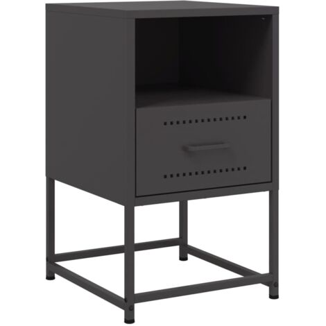 Bedside Cabinet Black 36x39x60.5 cm Steel vidaXL
