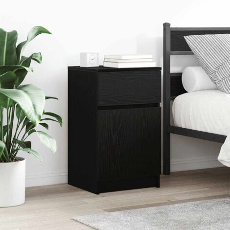 Bedside Cabinet Black 39x35x65 cm Engineered Wood vidaXL
