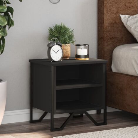 Bedside Cabinet Black 40x30x40 cm Engineered Wood vidaXL