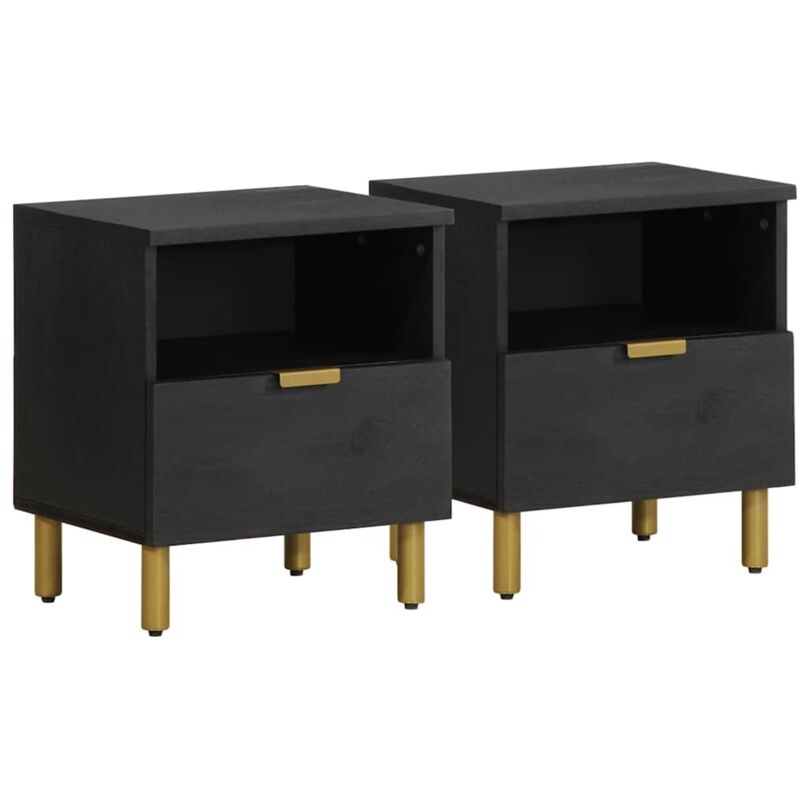 Bedside Cabinet Black 40x33x46 Cm Engineered Wood Vidaxl