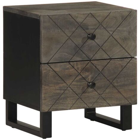Bedside Cabinet Black 40x33x46 cm Solid Wood Mango vidaXL