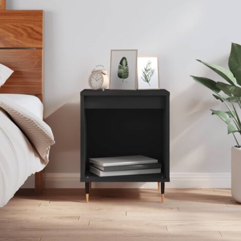 Bedside Cabinet Black 40x35x50 cm Engineered Wood vidaXL