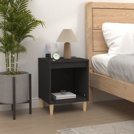 Bedside Cabinet Black 40x35x50 cm Engineered Wood vidaXL