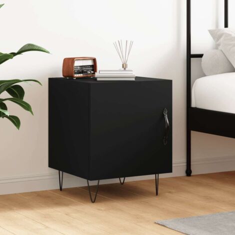Bedside Cabinet Black 40x40x50 cm Engineered Wood vidaXL