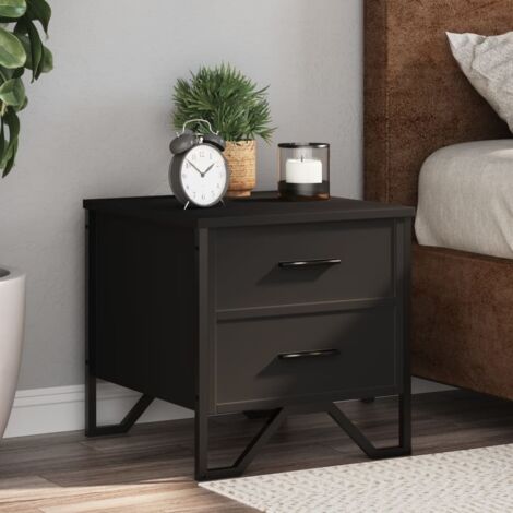 Bedside Cabinet Black 40x41x40 cm Engineered Wood vidaXL