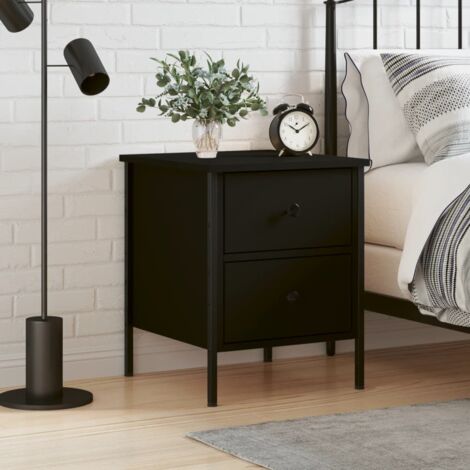 Bedside Cabinet Black 40x42x50 cm Engineered Wood vidaXL