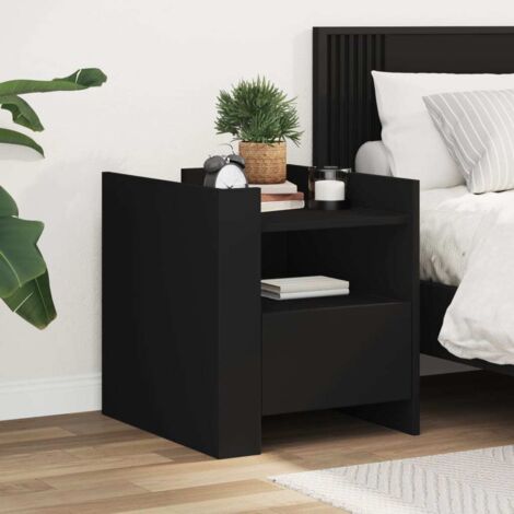 Bedside Cabinet Black 45x50x50 cm Engineered Wood vidaXL
