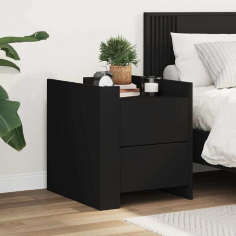 Bedside Cabinet Black 45x50x50 cm Engineered Wood vidaXL
