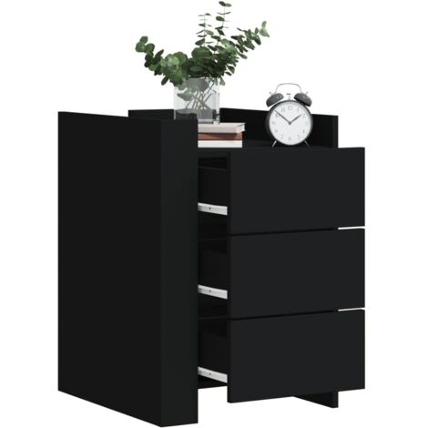 Bedside Cabinet Black 45x50x65 cm Engineered Wood vidaXL