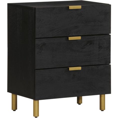 Bedside Cabinet Black 50x33x62 cm Engineered Wood vidaXL