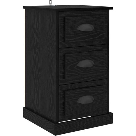 Bedside Cabinet Black Oak 39 x 39 x 67.5 cm Engineered Wood vidaXL