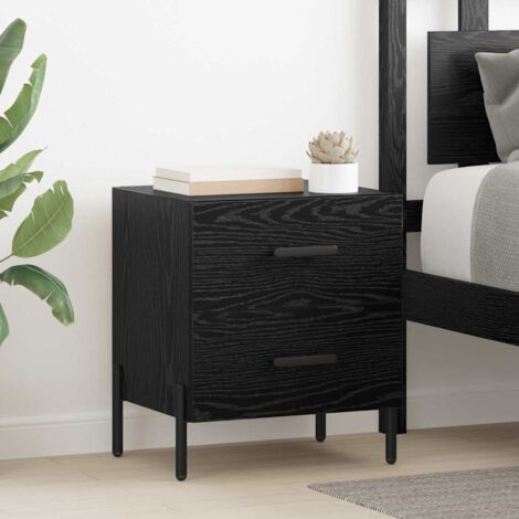 Bedside Cabinet Black oak 40 x 35 x 47.5 cm Engineered wood vidaXL