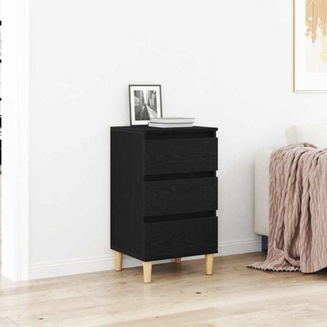 Bedside Cabinet Black oak 40 x 35 x 70 cm Engineered wood vidaXL