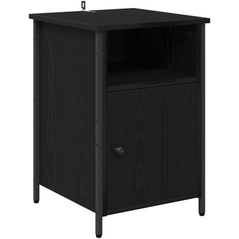 Bedside Cabinet Black Oak 40 x 42 x 60 cm Engineered Wood vidaXL