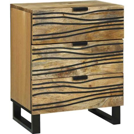 Bedside Cabinet Brown 50 x 33 x 60 cm Solid mango wood vidaXL