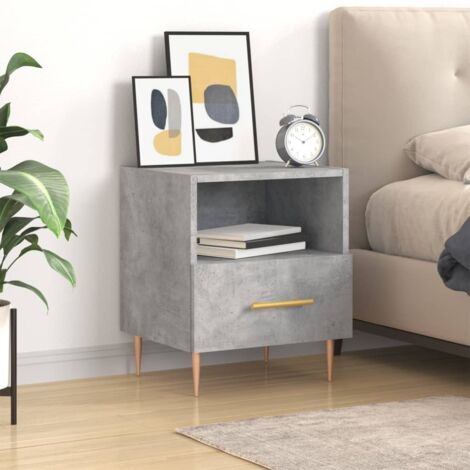 Bedside Cabinet Concrete Grey 40x35x47.5 cm Engineered Wood vidaXL