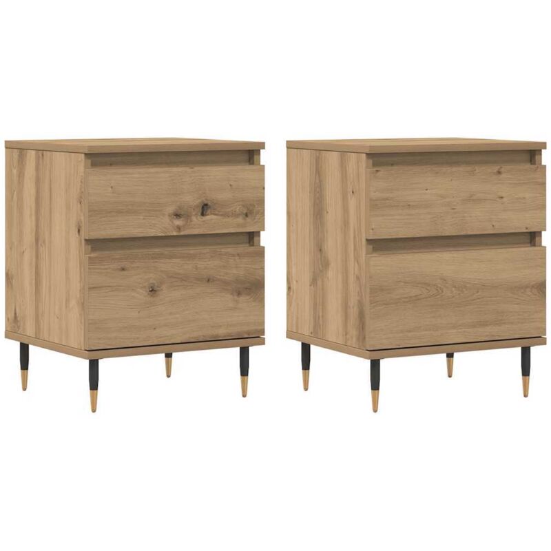 Vidaxl - Bedside Cabinets 2 Pcs Artisan Oak 40x35x50 Cm Engineered Wood