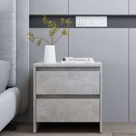 Bedside Cabinet Concrete Grey 45x34.5x44.5 cm Engineered Wood vidaXL