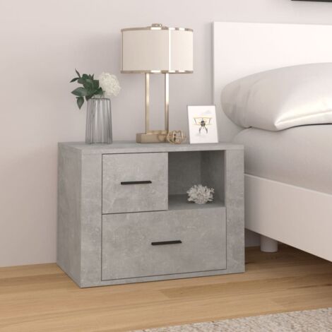 Bedside Cabinet Concrete Grey 60x36x45 cm Engineered Wood vidaXL