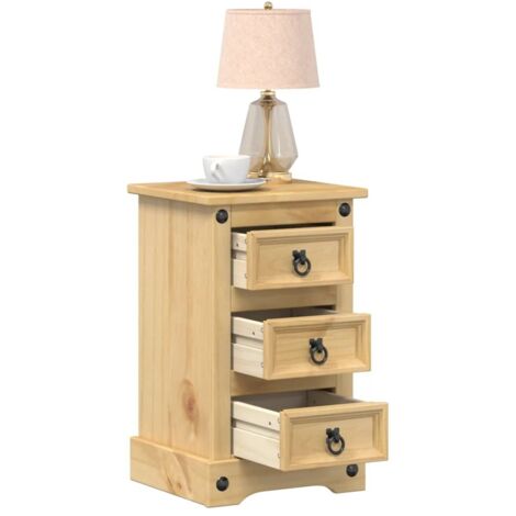 Bedside Cabinet Corona 35x32.5x58 cm Solid Wood Pine vidaXL
