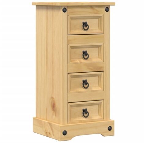 Bedside Cabinet Corona 35x32.5x74 cm Solid Wood Pine vidaXL