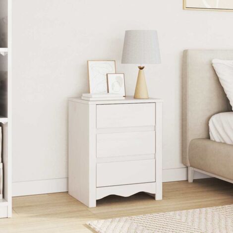 Bedside Cabinet Drammen White 45 x 35 x 56 cm Solid pine wood vidaXL
