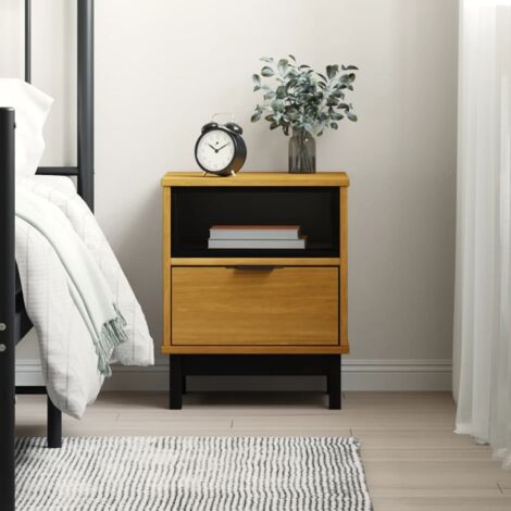 Bedside Cabinet "FLAM" 40x35x50 cm Solid Wood Pine vidaXL