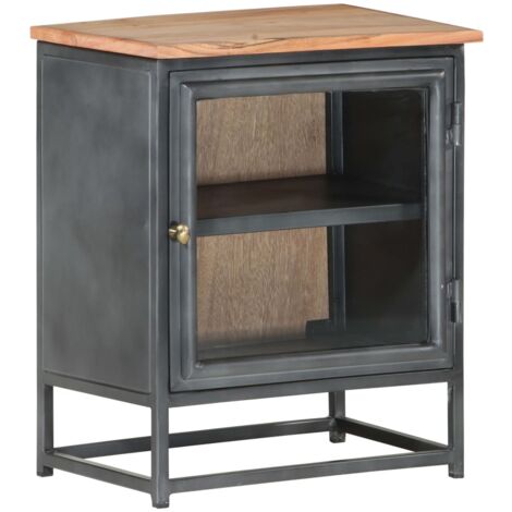 Bedside Cabinet Grey 40x30x50 cm Solid Acacia Wood vidaXL