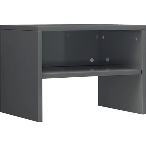 vidaXL 2X Bedside Cabinets with Open Compartment Bedroom Telephone Stand End Couch Table Nightstand High Gloss Grey 40x30x30cm Chipboard vidaXL 2X Bedside Cabinets with Open Compartment Bedroom Telephone Stand End Couch Table Nightstand High Gloss Grey 40x30x30cm Chipboard