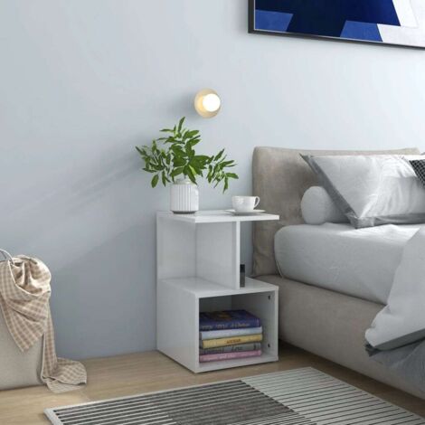 Bedside Cabinet High Gloss White 35x35x55 cm Engineered Wood vidaXL
