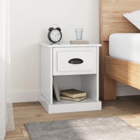 Bedside Cabinet High Gloss White 39x39x47.5 cm Engineered Wood vidaXL