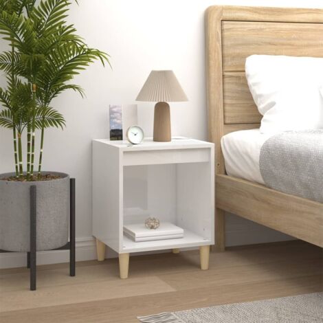 Bedside Cabinet High Gloss White 40x35x50 cm Engineered Wood vidaXL