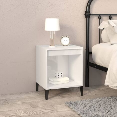 Bedside Cabinet High Gloss White 40x35x50 cm vidaXL