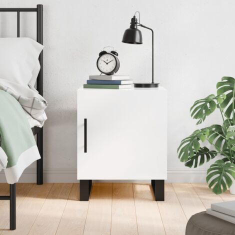 Bedside Cabinet High Gloss White 40x40x50 cm Engineered Wood vidaXL