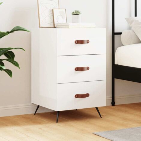 Bedside Cabinet High Gloss White 40x40x66 cm Engineered Wood vidaXL