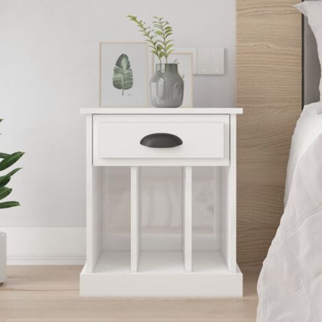 Bedside Cabinet High Gloss White 43x36x50 cm vidaXL