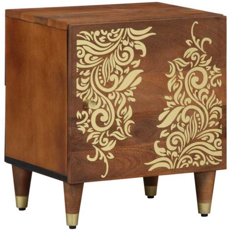 Bedside Cabinet Honey brown 40 x 33 x 46 cm Solid mango wood vidaXL
