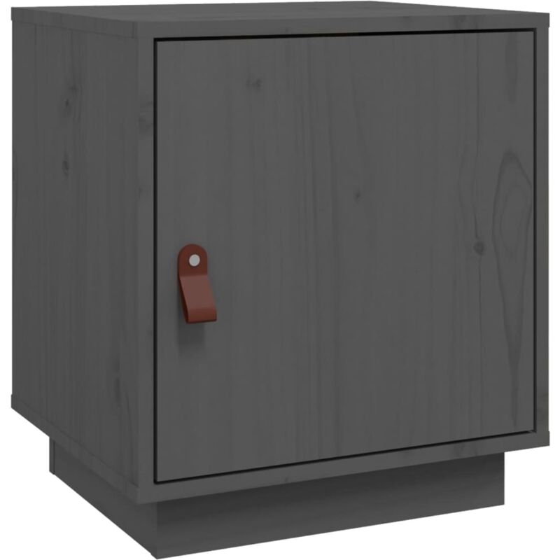 Bedside Cabinet Grey 40x34x45 cm Solid Wood Pine Vidaxl
