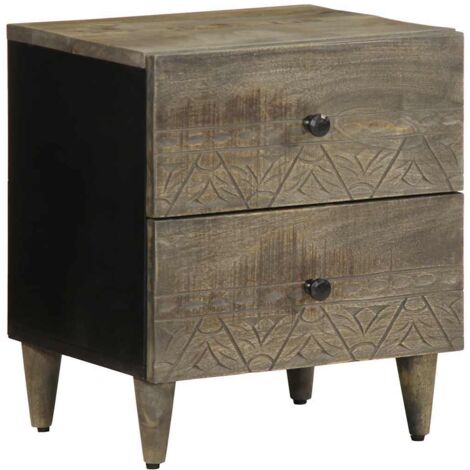 Bedside Cabinet Light Grey 40x33x46 cm Solid Wood Mango vidaXL