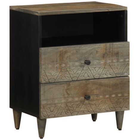 Bedside Cabinet Light Grey 50x33x60 cm Solid Wood Mango vidaXL