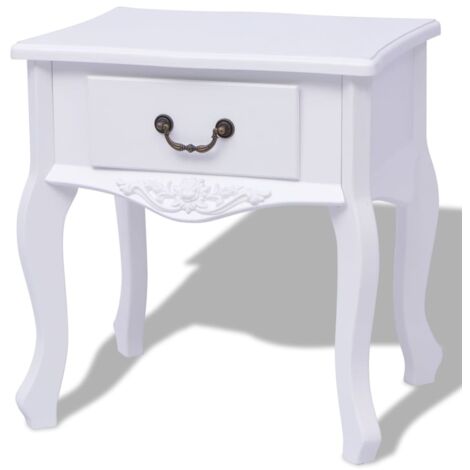 Bedside Cabinet MDF White vidaXL