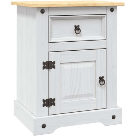Bedside Cabinet Mexican Pine Corona Range White 53x39x67 cm vidaXL