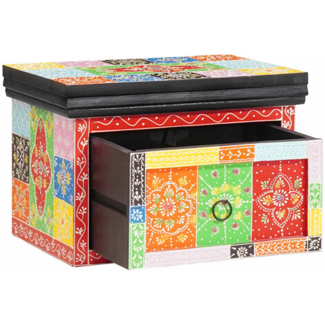 Bedside Cabinet Multicolour 40 x 30 x 28 cm Solid Mango wood vidaXL